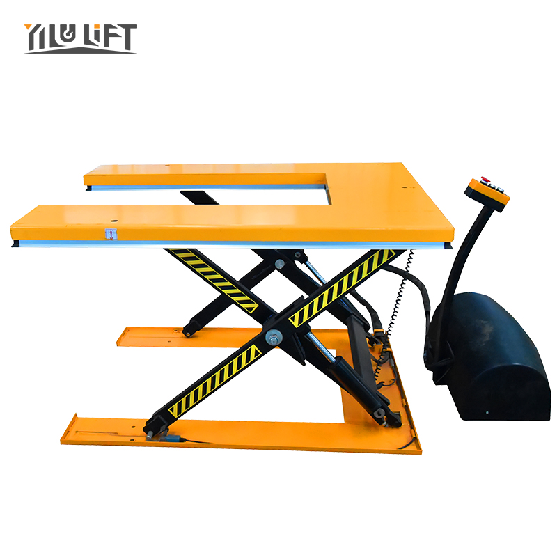 CE Certification 1m to 4m Portable U-shape Scissors Lift Table for Material Lifting Cargo Lift