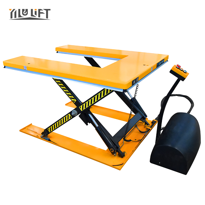 CE Certification 1m to 4m Portable U-shape Scissors Lift Table for Material Lifting Cargo Lift