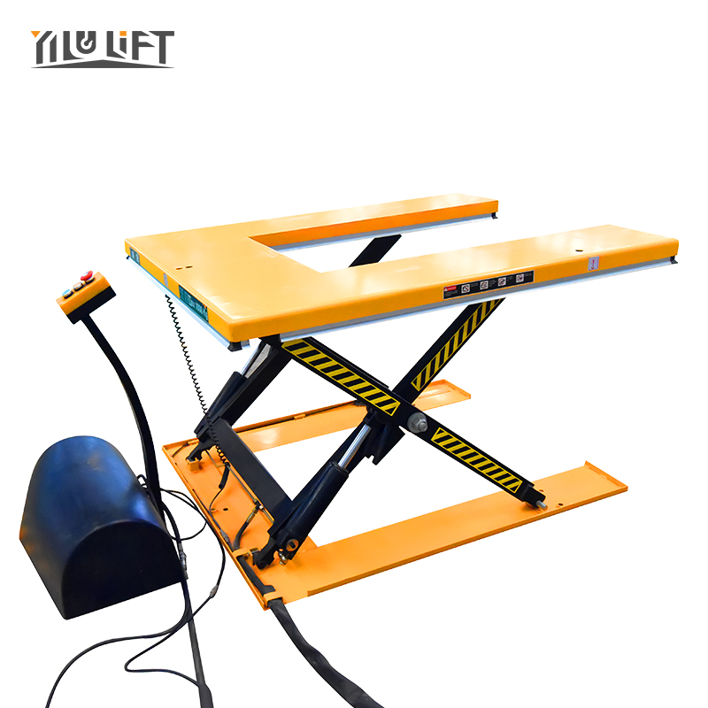 CE Certification 1m to 4m Portable U-shape Scissors Lift Table for Material Lifting Cargo Lift