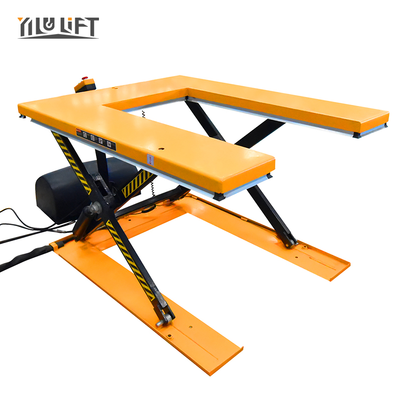 CE Certification 1m to 4m Portable U-shape Scissors Lift Table for Material Lifting Cargo Lift
