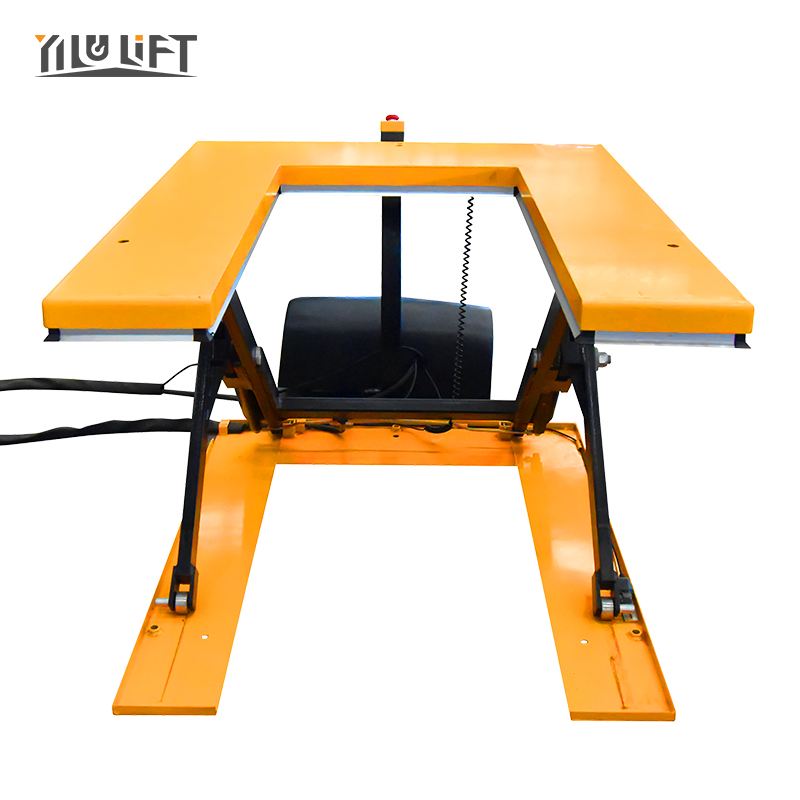 CE Certification 1m to 4m Portable U-shape Scissors Lift Table for Material Lifting Cargo Lift